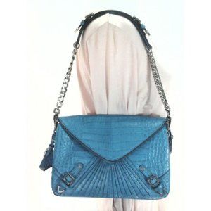 Rebecca Minkoff Collection - Maria Shoulder Bag in Turquoise Embossed Leather